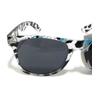 NEW Clear Blue Black Leopard Print Sunglasses UV400 Retro Animal Print Beach